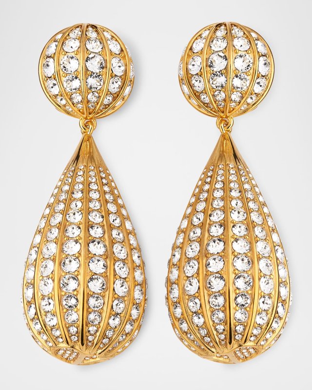 Famiglia Swarovski Crystal Drop Clip Earrings